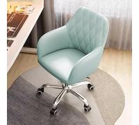 Modern Computer Chair Home Office Desk Chairs Pu Leather with Wheels,Ahjustable Chairs Mid Back Support,Study Chair for Bedroom Executive Chair with Steel Base/Grey/Size to Pursue Happiness(Light