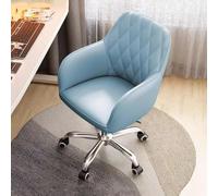 Modern Computer Chair Home Office Desk Chairs Pu Leather with Wheels,Ahjustable Chairs Mid Back Support,Study Chair for Bedroom Executive Chair with Steel Base/Grey/Size to Pursue Happiness(Light