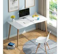 Modern Computer Desk with Storage Drawers for Home Office Multipurpose Wood Table for Workstation Study and Writing Easy Assembly No Chair Included (39,5" W x 19,5" H x 29" White)