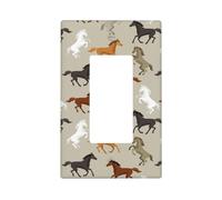 Modern Cool Horse - Cubiertas para placa de pared de 1 banda, tamaño estándar de 4.4 x 2.7 pulgadas, cubierta decorativa para interruptor de luz, cubierta de toma de corriente, policarbonato