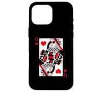 Modern Cool Queen of Hearts Card Red Sunglasses Graphic Carcasa para iPhone 16 Pro MAX
