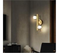 Modern Copper Wall Lamp Double Head Glass Lampshade Three Color Light Bedroom Bedside Study Porch,Araña