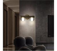 Modern Copper Wall Lamp Double Head Glass Lampshade Three Color Light Bedroom Bedside Study Porch,Araña