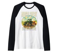 MODERN COWBOY WITH MY STEEL HORSE apoya comida local. Camiseta Manga Raglan