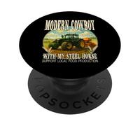 MODERN COWBOY WITH MY STEEL HORSE apoya comida local. PopSockets PopGrip Adhesivo