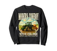 MODERN COWBOY WITH MY STEEL HORSE apoya comida local. Sudadera