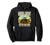 MODERN COWBOY WITH MY STEEL HORSE apoya comida local. Sudadera con Capucha