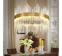 Modern Crystal Chandelier Gold Pendant Lights, Crystal Hanging Lamp for Corridor, Balcony, Porch, Restaurant, Door Opening, D40cm