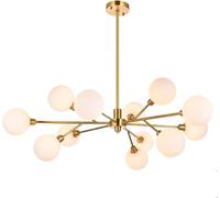 Modern Crystal Chandeliers 12 Lights Sputnik Chandelier Semi Flush Mount Lighting Compatible with Bedroom,Hallway,Bar,Kitchen,Bathroom, Lujo