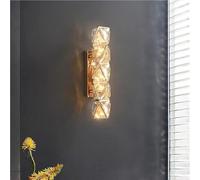 Modern Cylindrical Crystal Indoor Wall Lamp Gold Finish Metal Frame Creative Wall Sconce European Indoor Decorative Wall Light for Bedroom Living Room Bathroom Hallway(40Cm)/ Color/40Cm