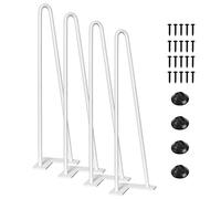 Modern de la mesa de mechón de metal Juego de 4 patas de bricolaje para la mesa de café La silla y el escritorio incluye tornillos y pies protector de 60 cm (23.6 pulgadas) Color blanco Made in China