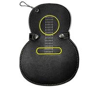 Modern Design Guitar Picks Holder Case, PU Leather Pick Storage Pouch, 17 Ranuras Keychain Guitar Pick Storage Box, Waterproof Dustproof Guitar Accessories 17.1×12.7cm for Players, Brown, Black Color,