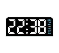 Modern Digital Clock - Battery Operated LED Alarm Clock with Date and Temperature Display, Compact Time Display for Home, Office, Bedroom, Living Room, Apartment, Desk, Bookshelf, Travel for Kids