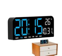 Modern Digital Clock, LED Time Display, 9,45 x 3,54 x 1,18 pulgadas, Stylish Multifunctional Versatile, Alarm Clock, Making It Easy to Read The Time, and Date from a Distance