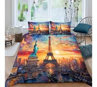 Modern Digital Painting Funda Edredon Juego de Ropa de Cama de 3 Piezas Impresión 3D Cierre de Digital Pintura Funda de Edredón Funda de Almohada a Juego Lavables Suave for niña （140x200cm）