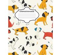 Modern Dog Art Composition Notebook - 7.5" x 9.25" Wide Ruled Journal: Playful Puppy Patterns