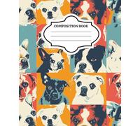 Modern Dog Art Composition Notebook - 7.5" x 9.25" Wide Ruled Journal: Vivid Bulldog Pop