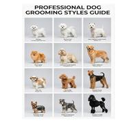 Modern Dog Grooming Styles Guide Canvas Wall-Art Poodle Yorkie Schnauzer Trim Chart for Pet Salon or Vet Clinic Decor(Framed,12x18inch(30x45cm))