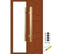 Modern Door Pull Handles Internal Barn Door Push Pull Door Grab/Rod,Square Entry Door Handle, Shower Gate Handles Stainless Steel, Two-Side Design(Gold,Length 50cm(20inch))