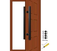 Modern Door Pull Handles Internal Barn Door Push Pull Door Grab/Rod,Square Entry Door Handle, Shower Gate Handles Stainless Steel, Two-Side Design(Black,Length 150cm(59inch))