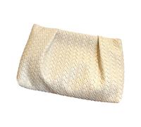 Modern Evening Bag Soft Textured PU Magnetic Fastening Practical Dumpling Ruched Handbag Wedding Elegant Accessory Compact Travel Friendly Evening Purse, blanco, Mass Beauty