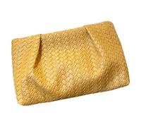 Modern Evening Bag Soft Textured PU Magnetic Fastening Practical Dumpling Ruched Handbag Wedding Elegant Accessory Compact Travel Friendly Evening Purse, amarillo, Mass Beauty