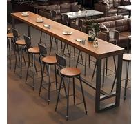 Modern Farmhouse - Juego de mesa de bar de madera maciza, mesa de comedor rectangular industrial de altura de mostrador para cocina, cafetería, 71 pulgadas de largo x 15.7 pulgadas de ancho x 41.3