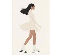 Modern Figure Skater Art Notebook Journal: 6 x 9 Inches 140-page Lined Matte Paperback