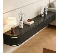 Modern Floating TV Stand with Storage Wall Mounted Media Console Entertainment Center For 47-118 Inch TV Solid Wood TVs Cabinet with Drawers & Shelves For Living Room Bedroom(Black,110.2IN)