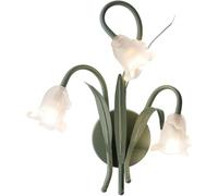 Modern Flower Shape Wall Lamps Retro Green Iron Wall Sconces with Glass Shade Nordic Living Room Wall Lighting for Bedroom Hallway Staircase Mirror