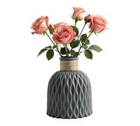 Modern Flower Vase - Textured Ceramic Planter Decor Small Flower Pot, 5.71x4.72x4.72 Inches Elegant Tabletop Vase for Coffee Table Living Room Home Indoor Wedding Housewarming Decoration
