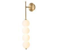 Modern Gold Wall Sconce with Milk Glass Shade Mid Century Industrial Light for Bedroom, Living Room, Porch Plug in Lamp for Home Decor
