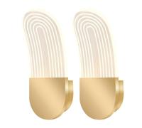 Modern Gold Wall Sconces, Bedroom 2 Pack Dimmable Metal Lighting Fixtures, Simple Clear Acrylic Light Guide Plate Lamps for Living Room Bathroom Hallway