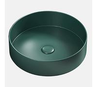 Modern Green Ceic - Lavabo de baño redondo de 15.7 pulgadas, diseño minimalista Ele para decoración del hogar y hotel, esmalte suave, Slish y