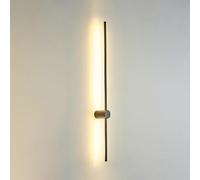 Modern Hardwire Wall Sconce, Black Wall Light Linear 360° Rotatable Led Wall Lamp, Wall Mounted Lights for Bedroom, Living Room and Decorative Background Lighting (Color : Black 6000K, Size :/Black 40