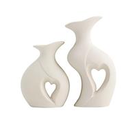 Modern Heart Shaped Ceramic Vase Set, Decorative Flower Holder For Table Centerpiece Display In Bedroom Living Dining Kitchen, Elegant Home Accent For Wedding Birthday Valentine Celebration