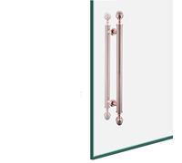 Modern Heavy Duty Glass Door Pull Push Handle with Hardware Kits,Large Interior Barn Door Handles for Bedroom Kitchen Entry, 50/60/80/100cm Length(Red Antique Copper,110cm/43.3in)