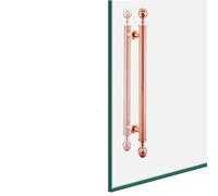 Modern Heavy Duty Glass Door Pull Push Handle with Hardware Kits,Large Interior Barn Door Handles for Bedroom Kitchen Entry, 50/60/80/100cm Length(Rose Gold,60cm/23.6in)