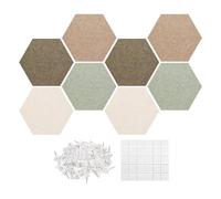 Modern Hexagon Bulletin Board for Walls - 12 pulgadas Cork Display | Poliéster Fiber Material Supporting Noise Reduction Home Office Bedroom Classroom Decorative Photo Card Organizer Set A B
