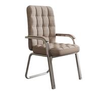 Modern High Back Upholstered Home Office Chair with Metal Legs Ergonomic Executive Desk Chair for Living Room or Bedroom No Wheels 17x18x36inch