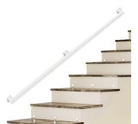 Modern il Kit para escaleras, barandilla industrial de hierro galvanizado blanco de 1,8 m para uso en interiores y exteriores, soporte de pared incluido, ajustable de 30 a 600 cm