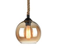 Modern Industrial Style Glass Chandelier, Base Single Head Hanging Light, Ceiling Lighting Fixture for Living Room Dining Room Balcony