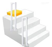 Modern Iron il - Barandilla de escalera al aire libre para paredes laterales, barra de soporte de seguridad para pasillos - transición para escalones de hormigón o escaleras de madera (tamaño