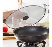 Modern Kitchen - Cubierta esencial de acero inoxidable para ollas que filtra el aceite mientras cocinas (29 cm)