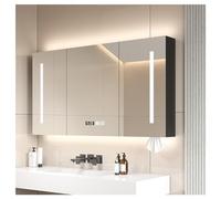 Modern LED Bathroom Mirror Cabinet with Built-in Lighting Touch Switch 2-Door Wall-Mounted Storage for Vanity Adjustable Dimmer Sl esign for Home Decor.