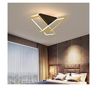 Modern Led Lighting for Living Room Bedroom Aluminum Wave Led Ceiling Lights Lustre Luminaire for Home (Color : RoundGold42x34x28cm Size : Dimming) (Squaregold52x42x34cm CoolWhite)