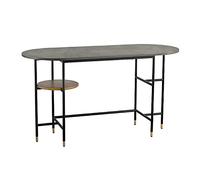 Modern Light Luxury Furniture Desk Home Office Desk Industrial Writing Table with Round Shelves Simple Style PC Desk Stable Metal Frame Workstation Office Desk