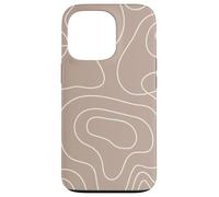 Modern Line Art Abstract Circles Pattern Beige Light Brown Carcasa para iPhone 13 Pro