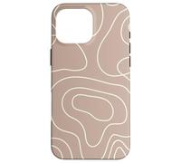 Modern Line Art Abstract Circles Pattern Beige Light Brown Carcasa para iPhone 16 Pro MAX