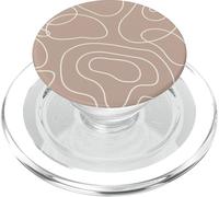 Modern Line Art Abstract Circles Pattern Beige Light Brown PopSockets PopGrip para MagSafe